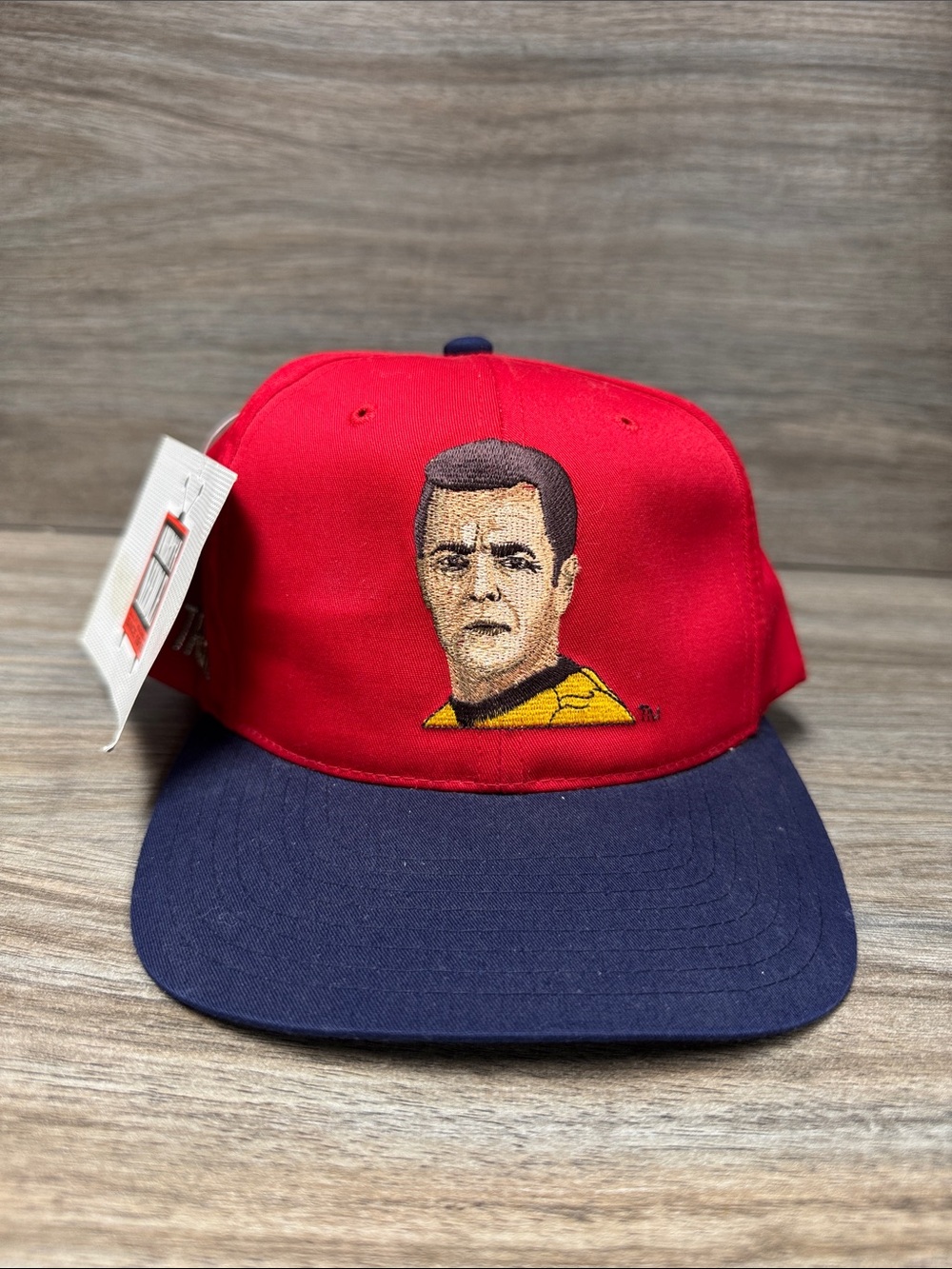 Vintage Star Trek Red and Navy Embroidered Character Snapback Hat
